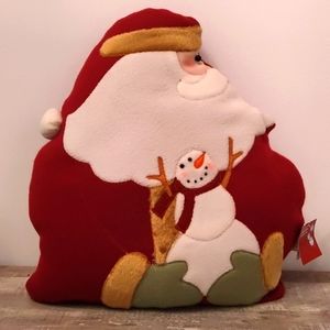 Santa & Snowman Christmas pillow!